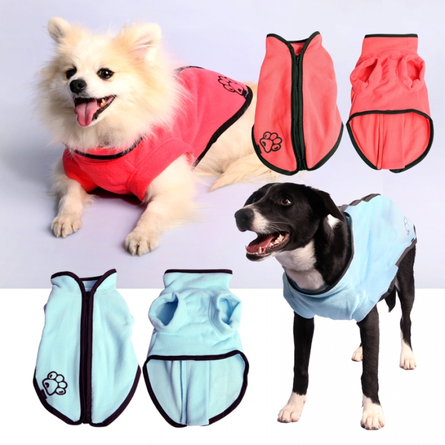 Pet One Red Jumpsuit Fleece Zip Up Dog & Puppy Coat