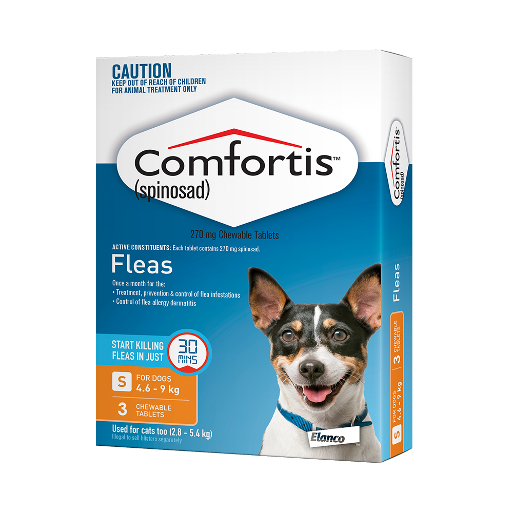 Comfortis Orange - Dogs 4.6-9 kgs - 3 Pack - Flea Control Tablets