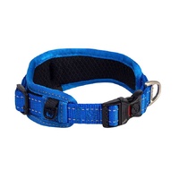 Rogz Utility Classic Padded Dog Collar - Large (20mm x 30-42cm) - Blue