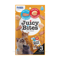 INABA Juicy Bites Cat Treat - Fish & Clam Flavour - 3 Packs (34g)