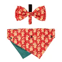 FuzzYard Dog Bandana & Bowtie - Holly Jolly Cookies - Small/Medium