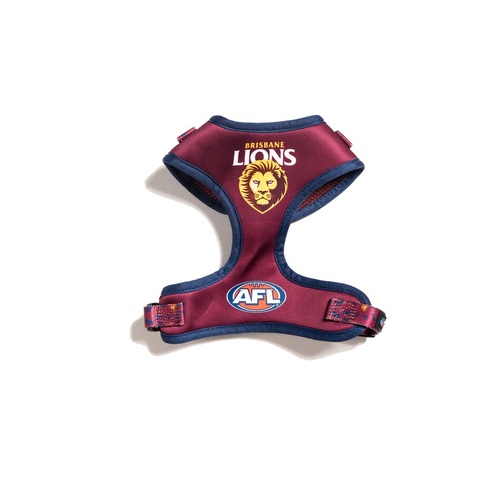 Brisbane Lions AFL Dog Harness - Medium (Neck: 39-51cm - Chest: 46-61cm)