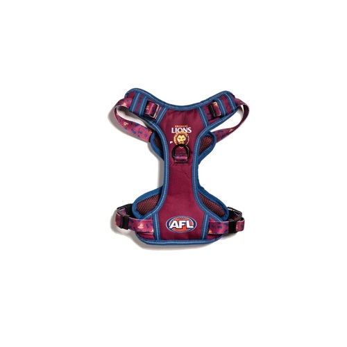 Brisbane Lions AFL Dog Harness - Large (Neck: 40-60cm - Chest: 48-68cm)