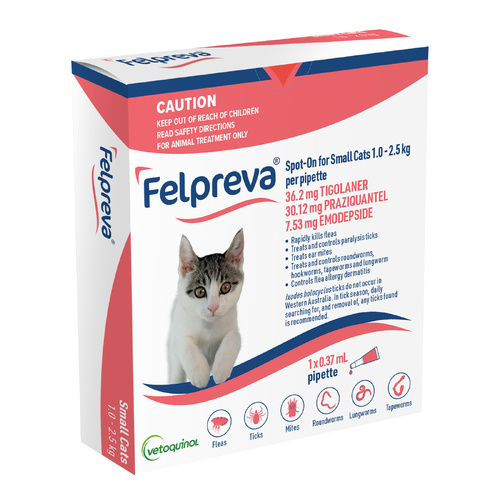 Felpreva Spot on for Small Cats 1-2.5kg - Pink (3 months)