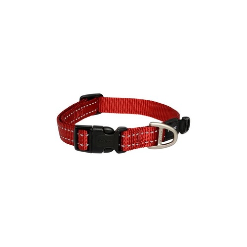 Rogz Utility Classic Dog Collar - Medium (16mm x 26-40cm) - Red