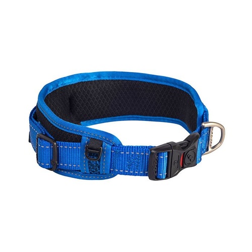 Rogz Utility Classic Padded Dog Collar - X-Large (25mm x 37-54cm) - Blue