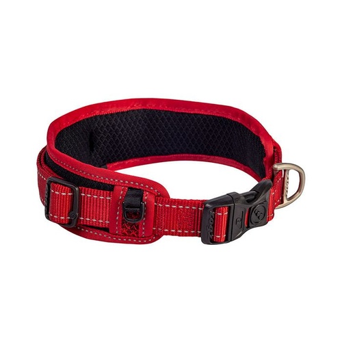 Rogz Utility Classic Padded Dog Collar - X-Large (25mm x 37-54cm) - Red