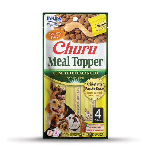 INABA Churu Meal Topper - Chicken with Pumpkin - 56g (4 Tubes)