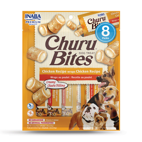 INABA Churu Bites Dog Treat - Chicken - 96g (8 Pack)