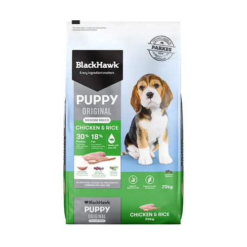 Black Hawk Puppy Medium Breed Chicken and Rice - 20kg