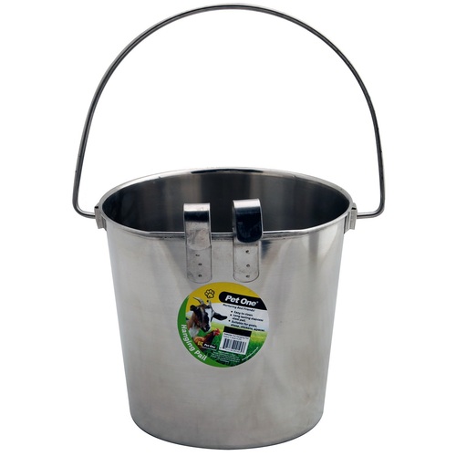 Pet One Pail Hanging Stainless Steel Bucket - 3.6L