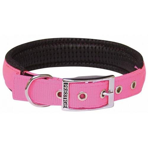 Prestige Pet Soft Padded Nylon Dog Collar - Hot Pink (25mm x 51cm)