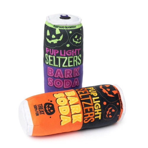 FuzzYard Dog Toy - Trick or Treat Seltzers - 2 Pack (7x6x18cm)