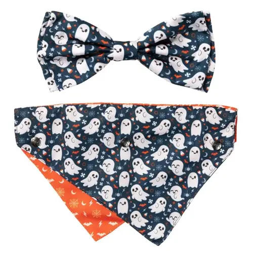 FuzzYard Dog Bandana & Bowtie -That's the Spirit - Small/Medium