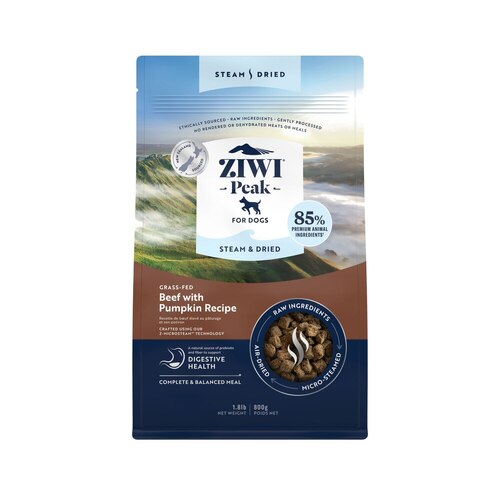 Ziwi Peak Steam & Dried Dog Food - Beef with Pumpkin - 800g