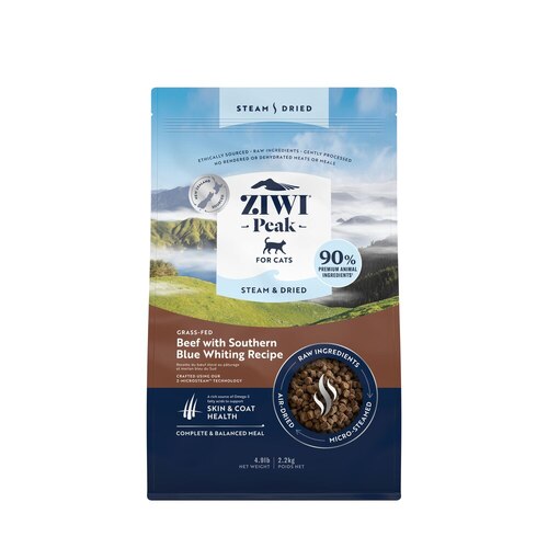 Ziwi Peak Steam & Dried Cat Food - Beef with Southern Blue Whiting - 2.2kg