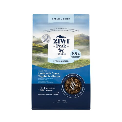 Ziwi Peak Steam & Dried Dog Food - Lamb with Green Vegetables - 1.5kg