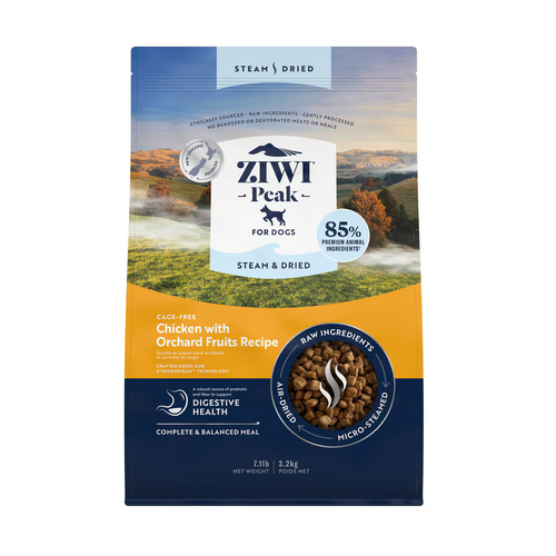 Ziwi Peak Steam & Dried Dog Food - Chicken with Orchard Fruits - 3.2kg